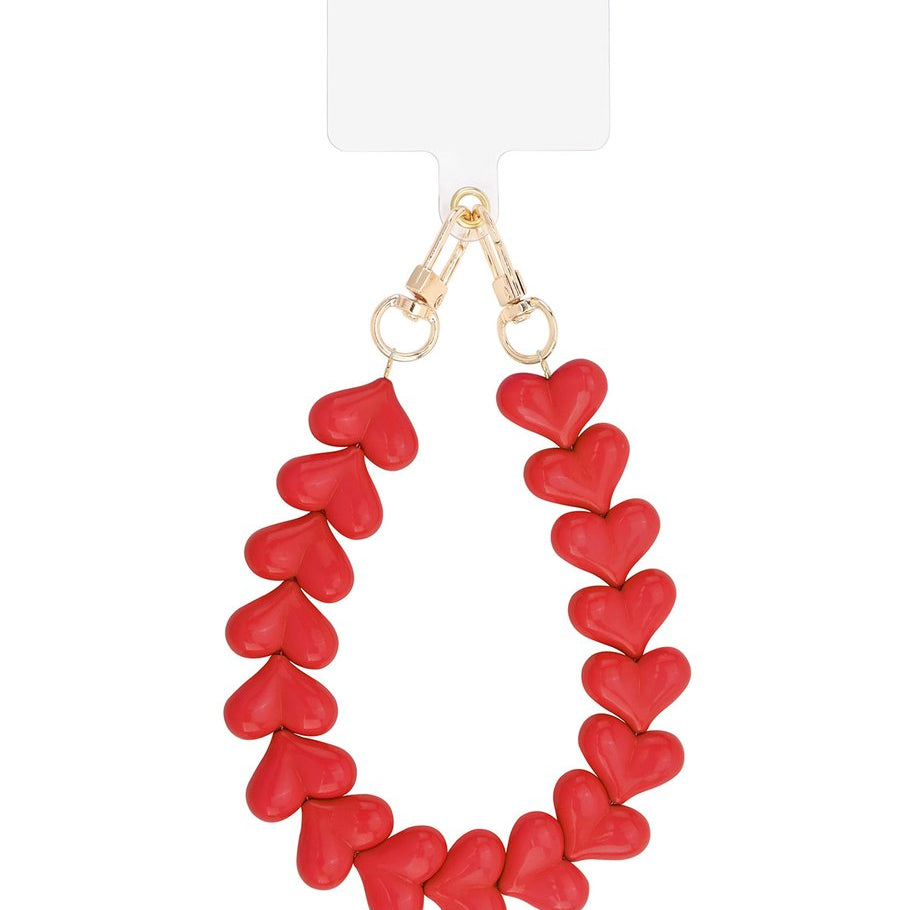 Phone Cord Hartjes Rood