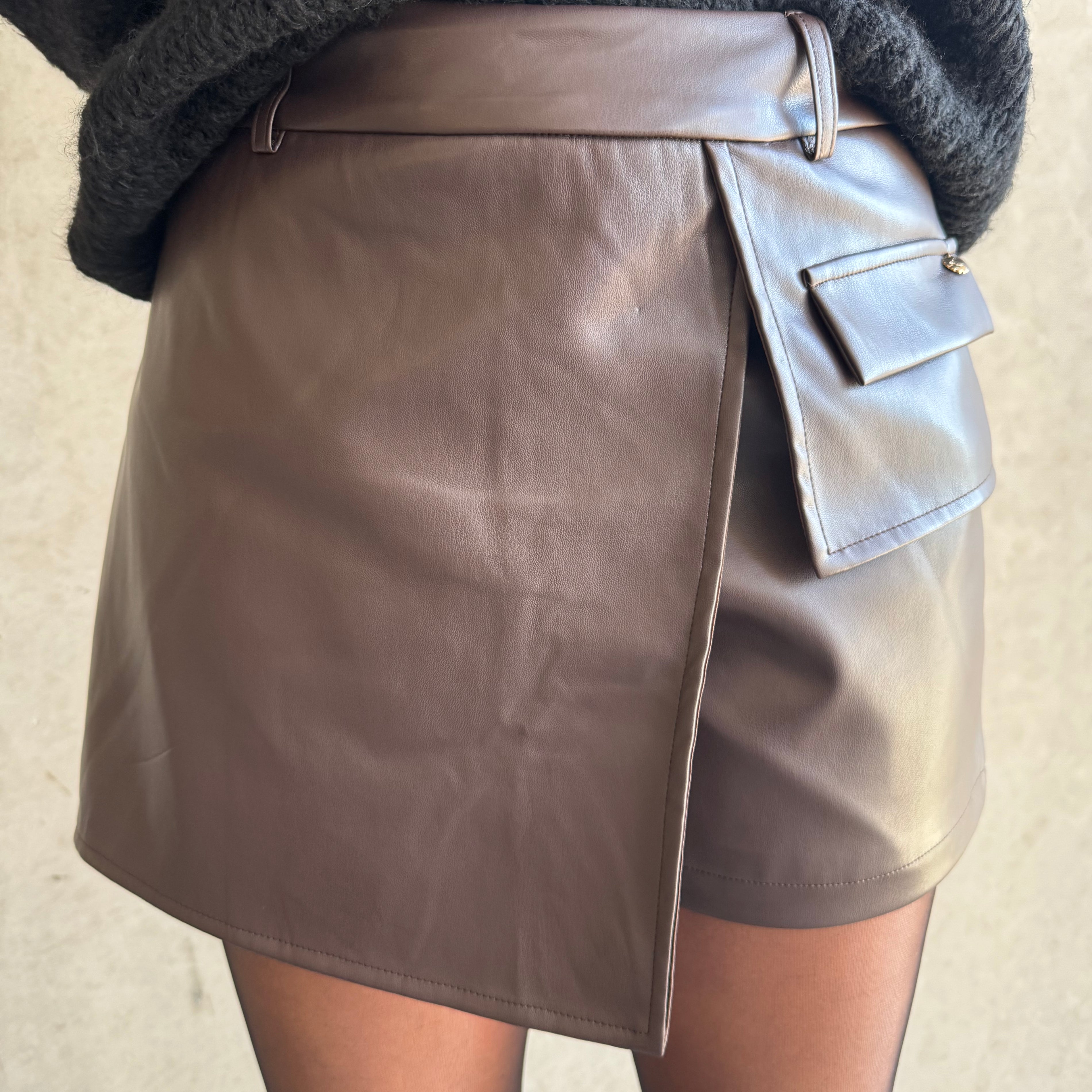Skort Ambika Pu Donkerbruin