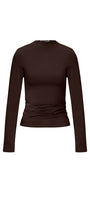 Nylon Long sleeve tops Solid color Basic All Fit  Clothes