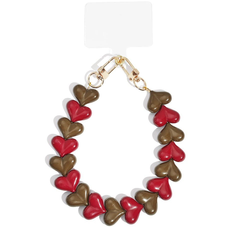 Phone Cord Hartjes Duo- Tone Bruin-Bordeaux