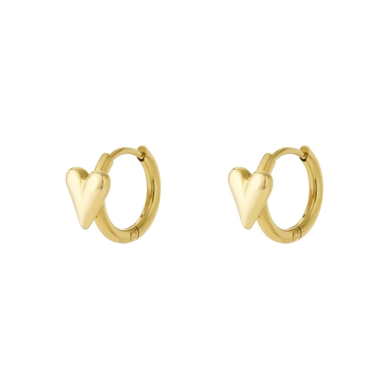 Hoop with mini heart earrings