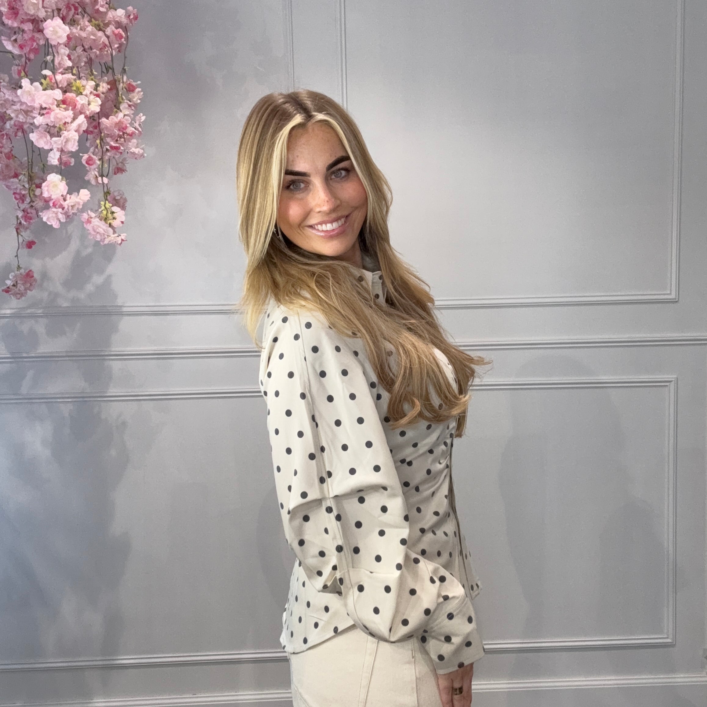 Blouse Polkadots Ecru