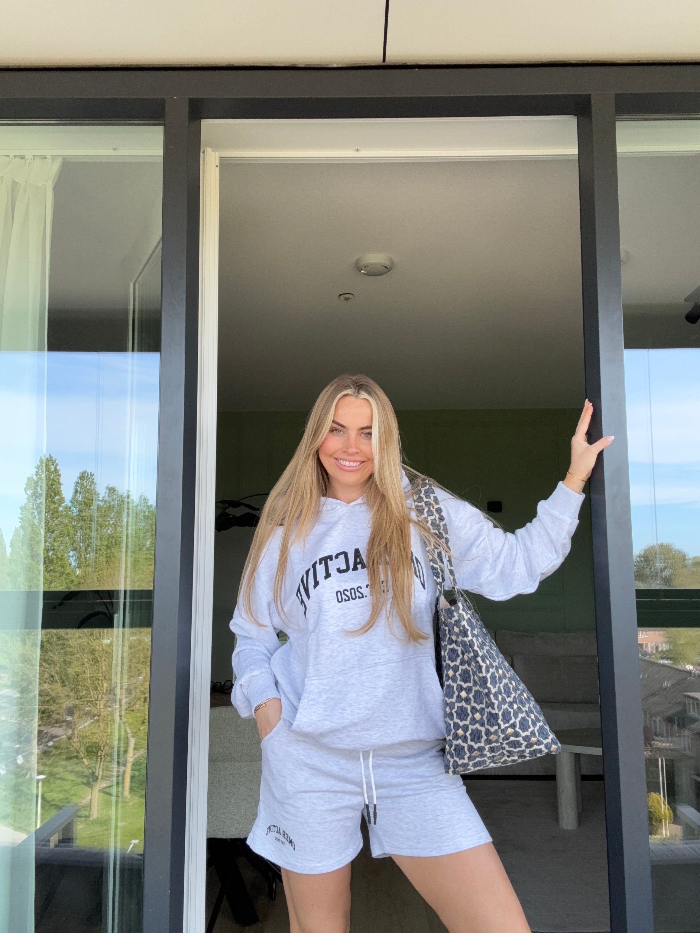 2 Delige Set Comfy Shorts Grijs