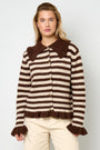 Polyester fiber (polyester) Knit cardigan Stripes Casual Fall/Winter  Clothes