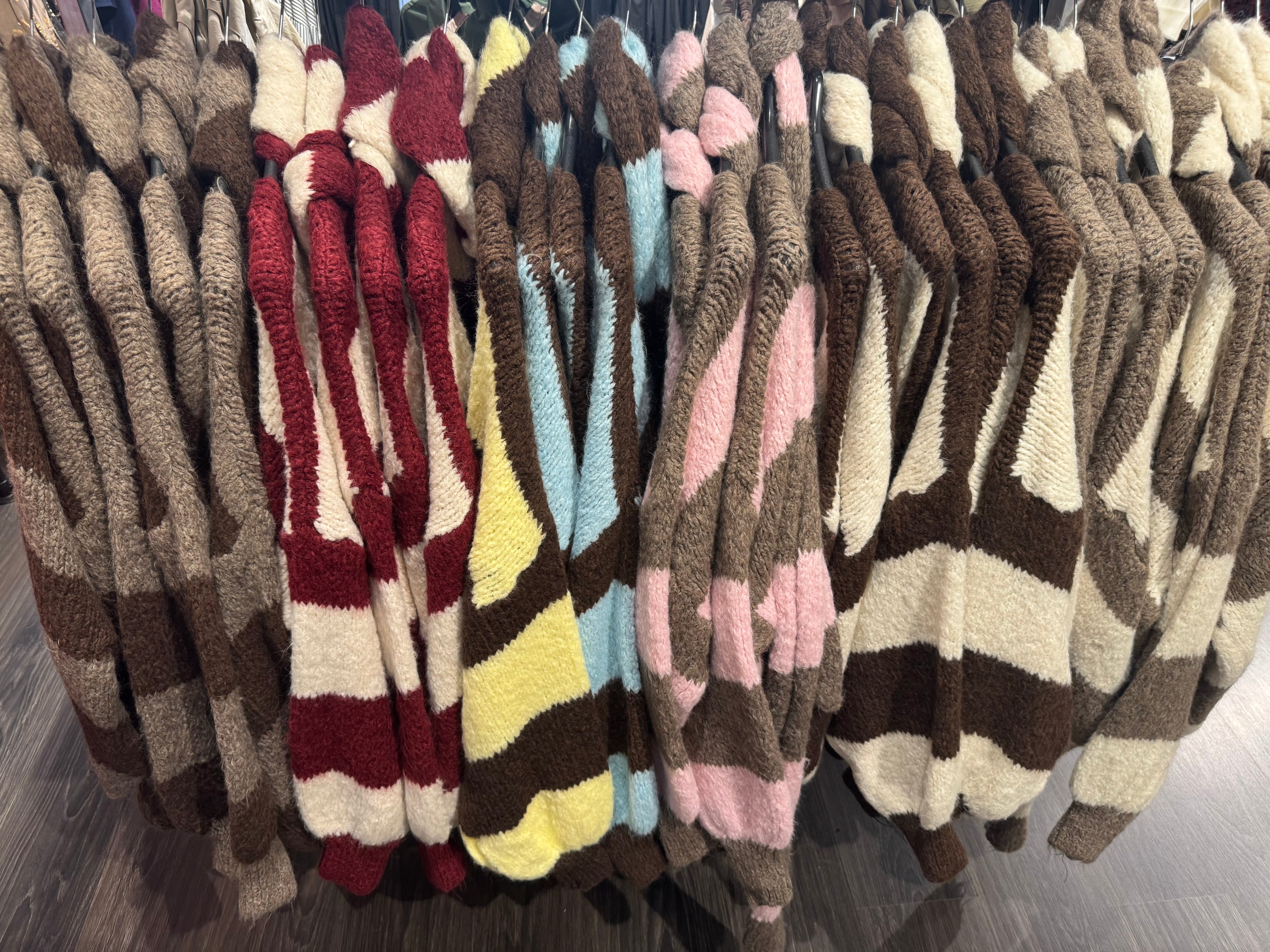 Vest Streep Geel/Bruin Met Sjaal