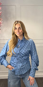 Blouse Polkadots Blauw