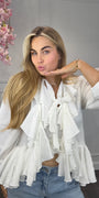 Blouse Romantic Ruffles Wit