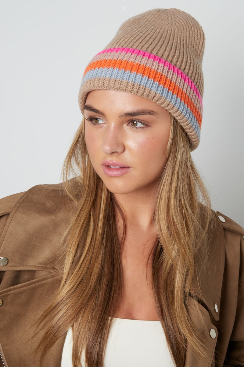 Multi color striped hat