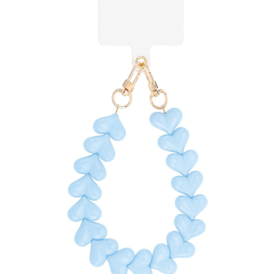 Phone Cord Hartjes Licht Blauw