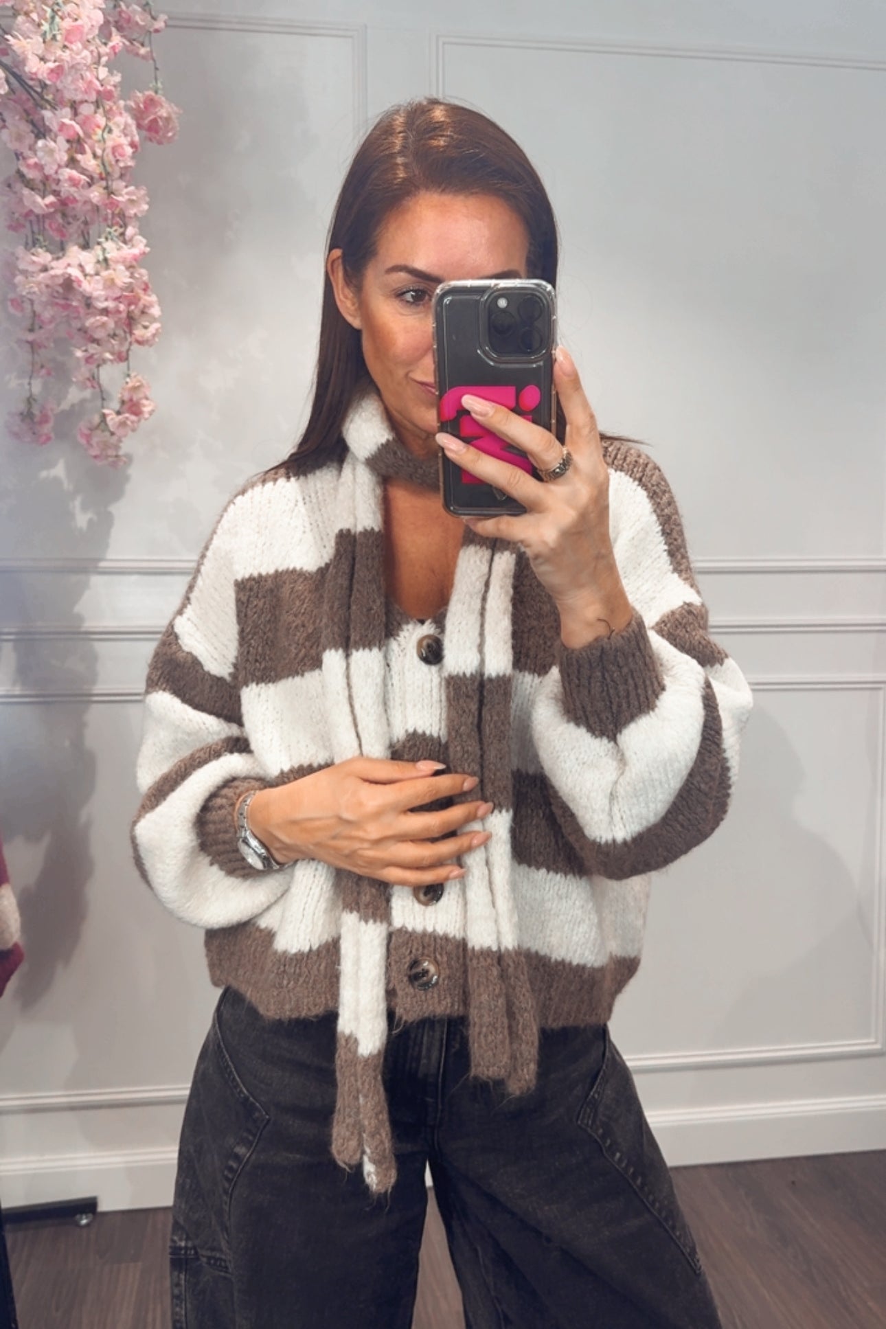 Vest Streep Beige/Taupe