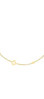 Necklace open clovers Gold Color Stainless Steel