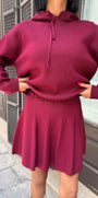 2 Delige Set Burgundy - Hoodie & Rokje