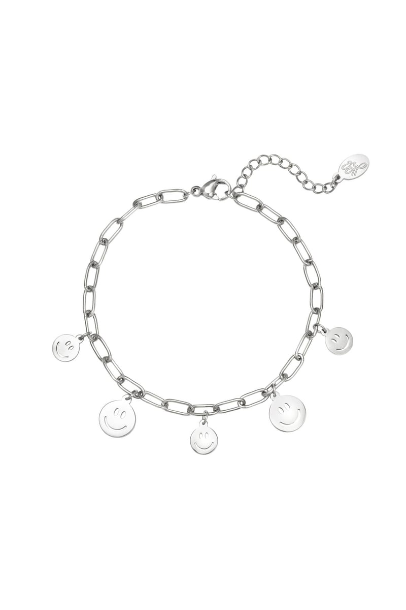 Bracelet multiple smileys Gold Color Stainless Steel