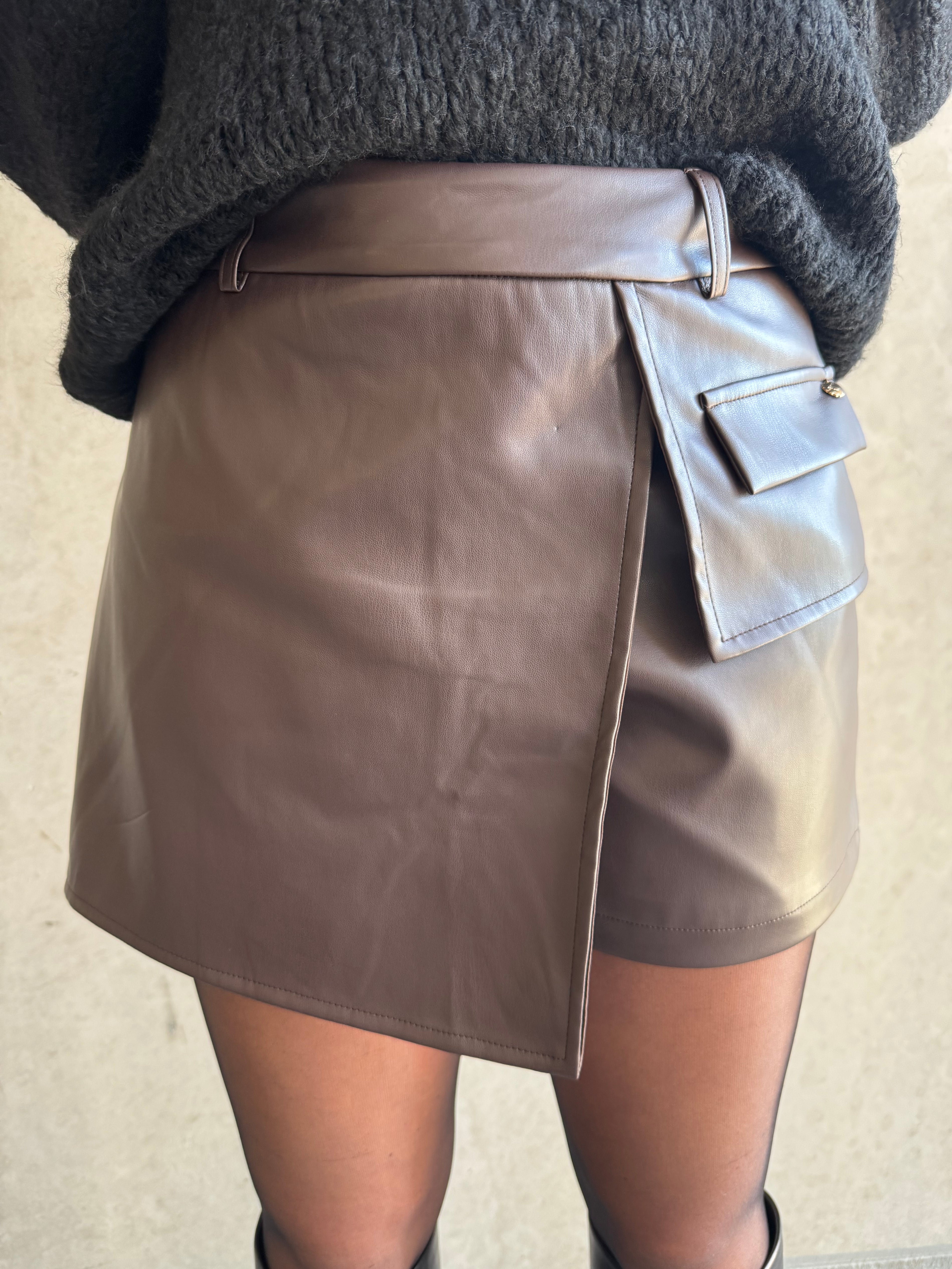 Skort Ambika Pu Donkerbruin