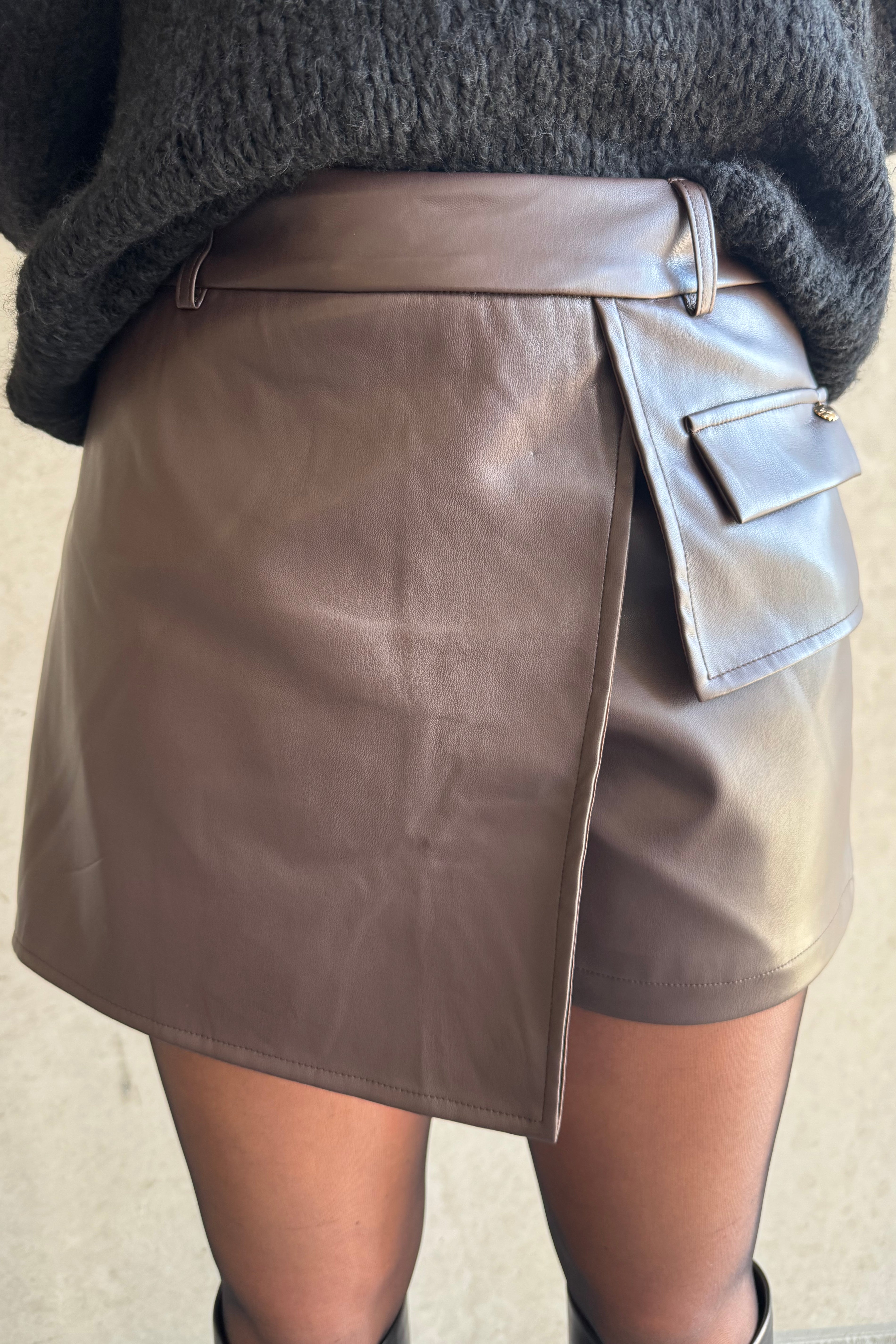 Skort Ambika Pu Donkerbruin