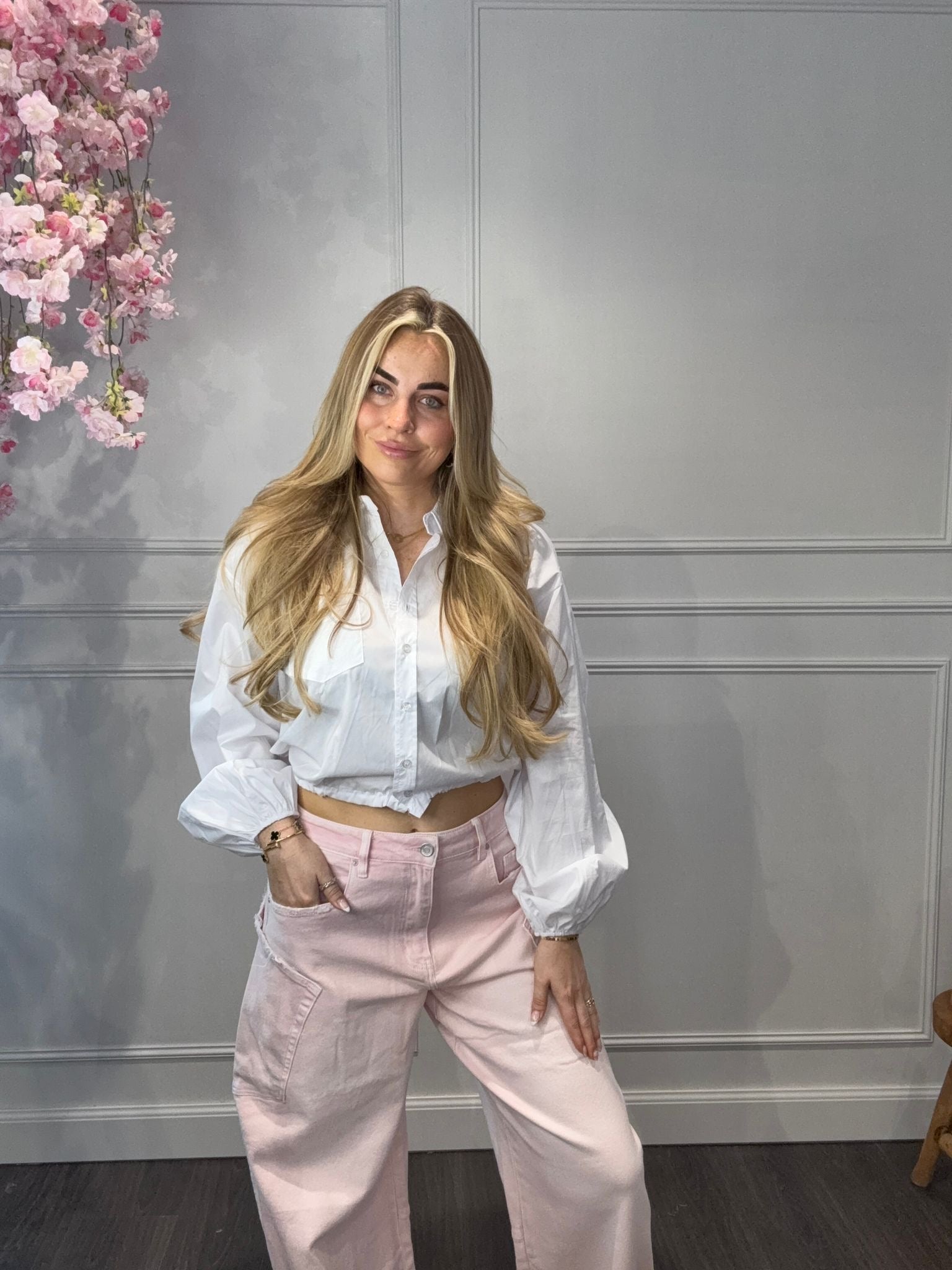 Blouse Cropped Wit met Koord