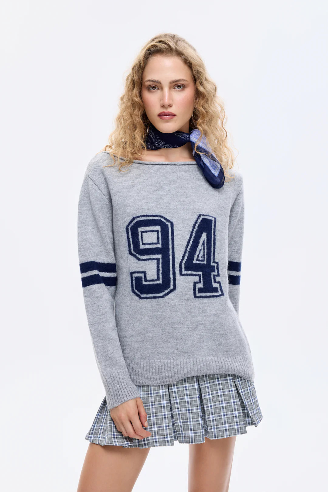 Trui Knitted 94 Grijs-Blauw