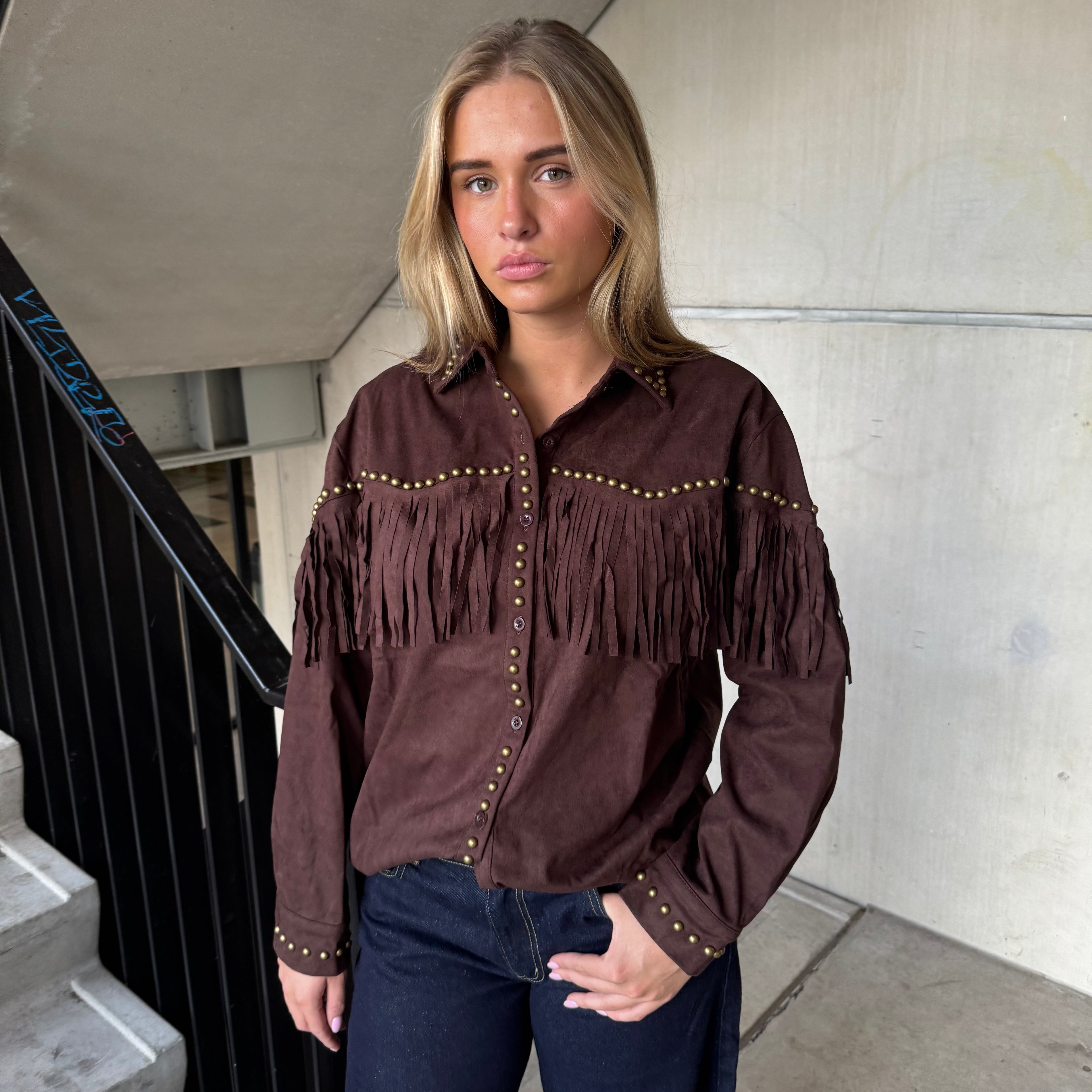 Blouse Texas Suédine Bruin