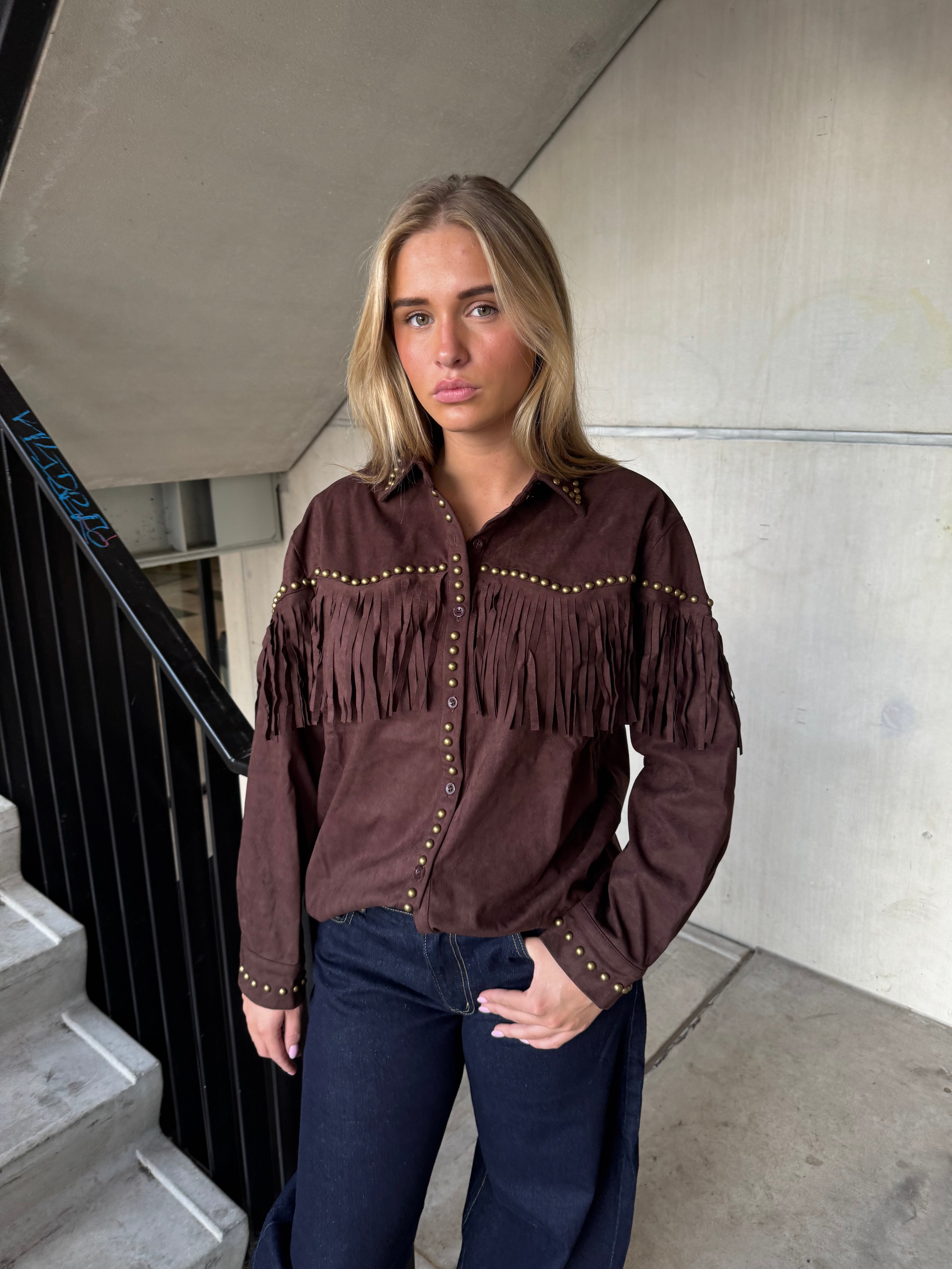 Blouse Texas Suédine Bruin