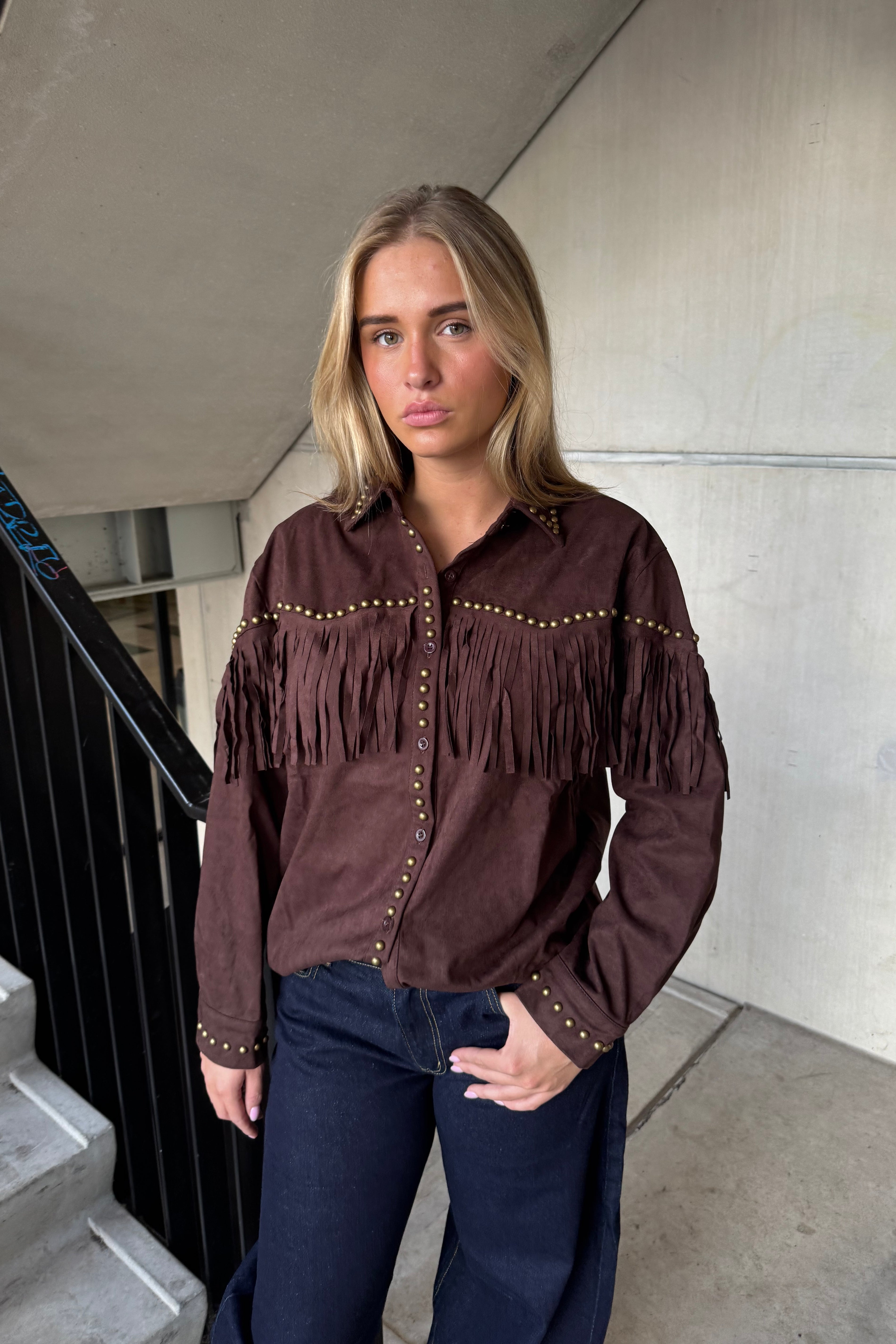 Blouse Texas Suédine Bruin