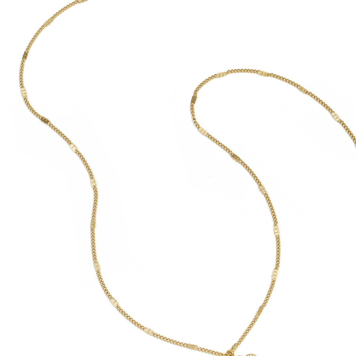 Necklace with flat details and large pendant