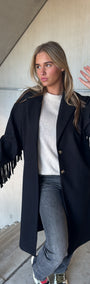 Jas Fringe Revival Zwart