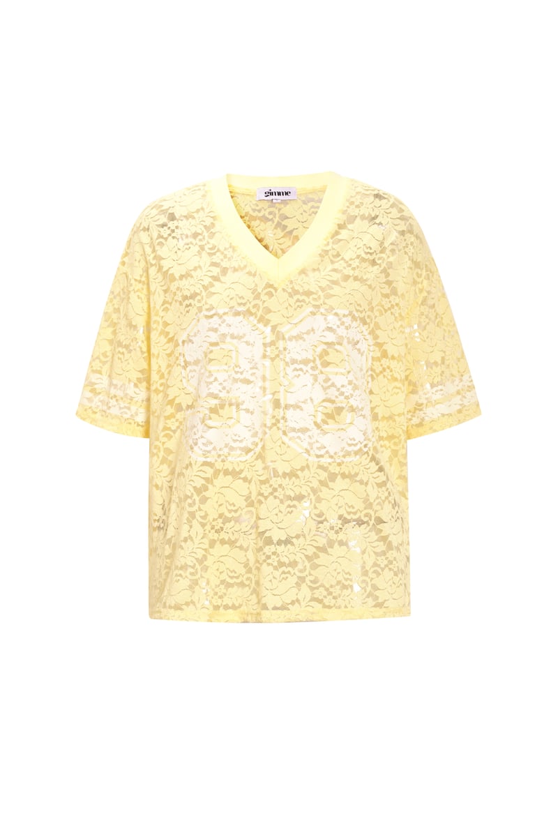 V-Neck Lace American T-shirt