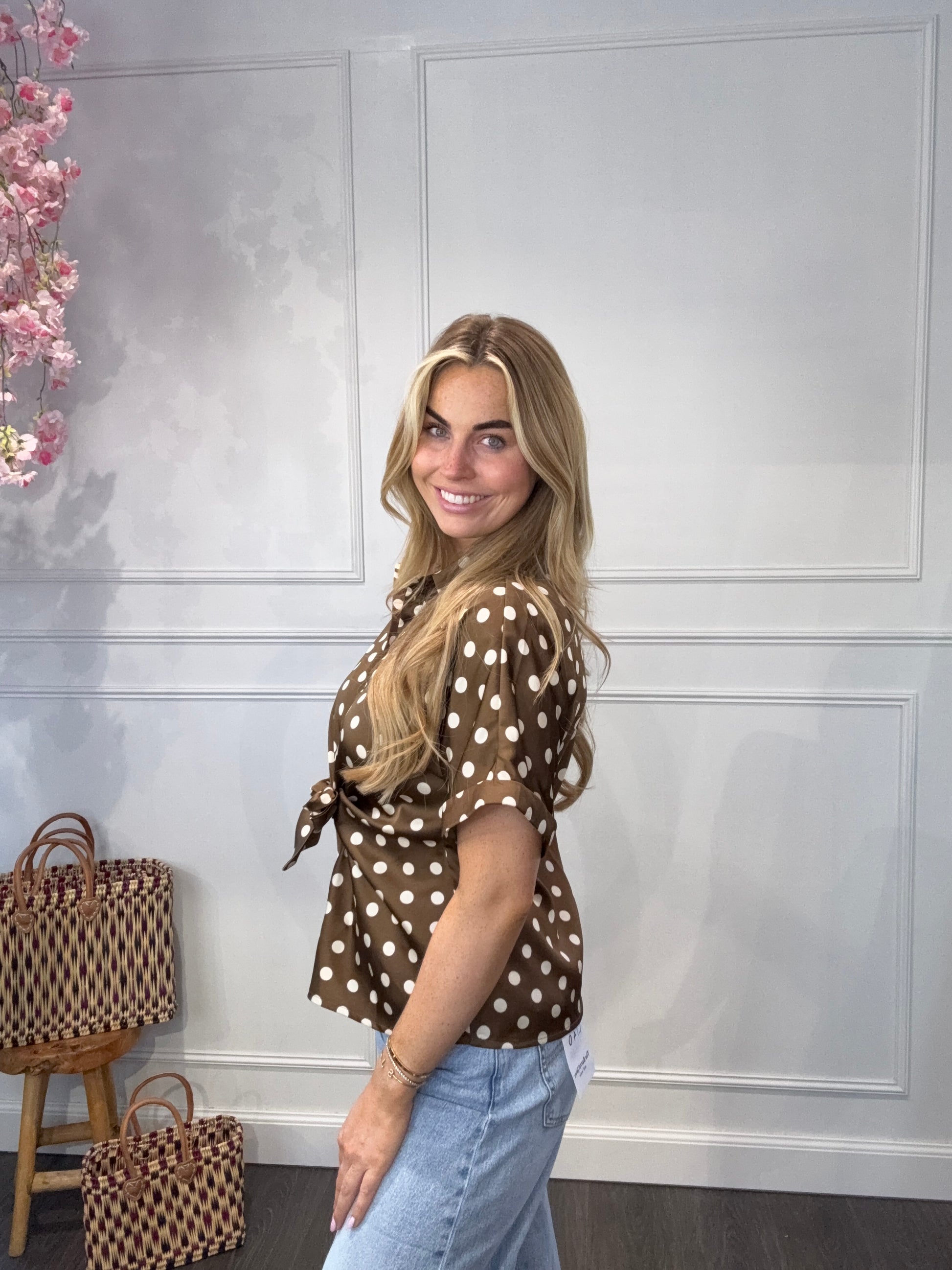 Ambika Blouse Polkadots Bruin