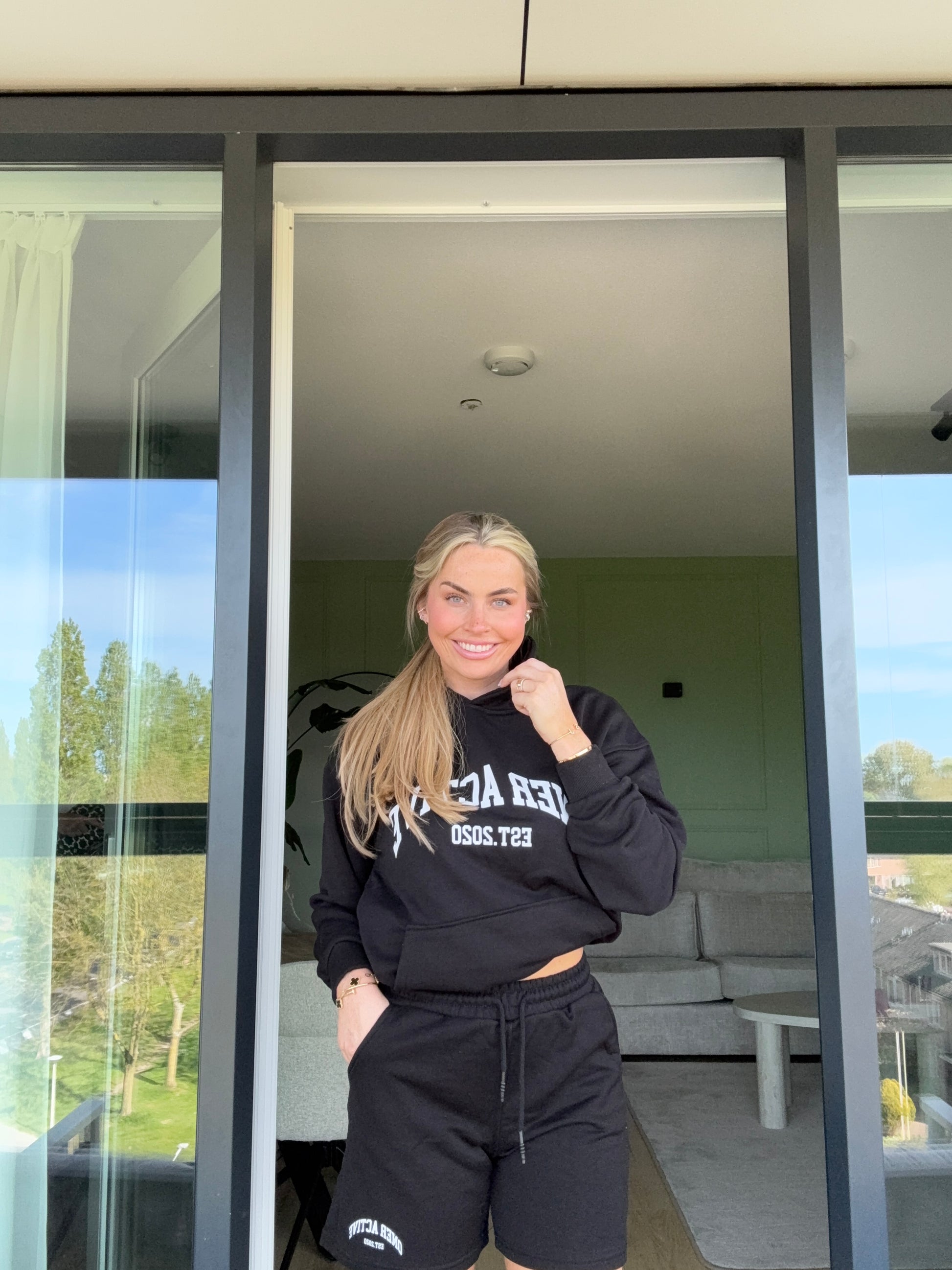 2 Delige Set Comfy Shorts Zwart