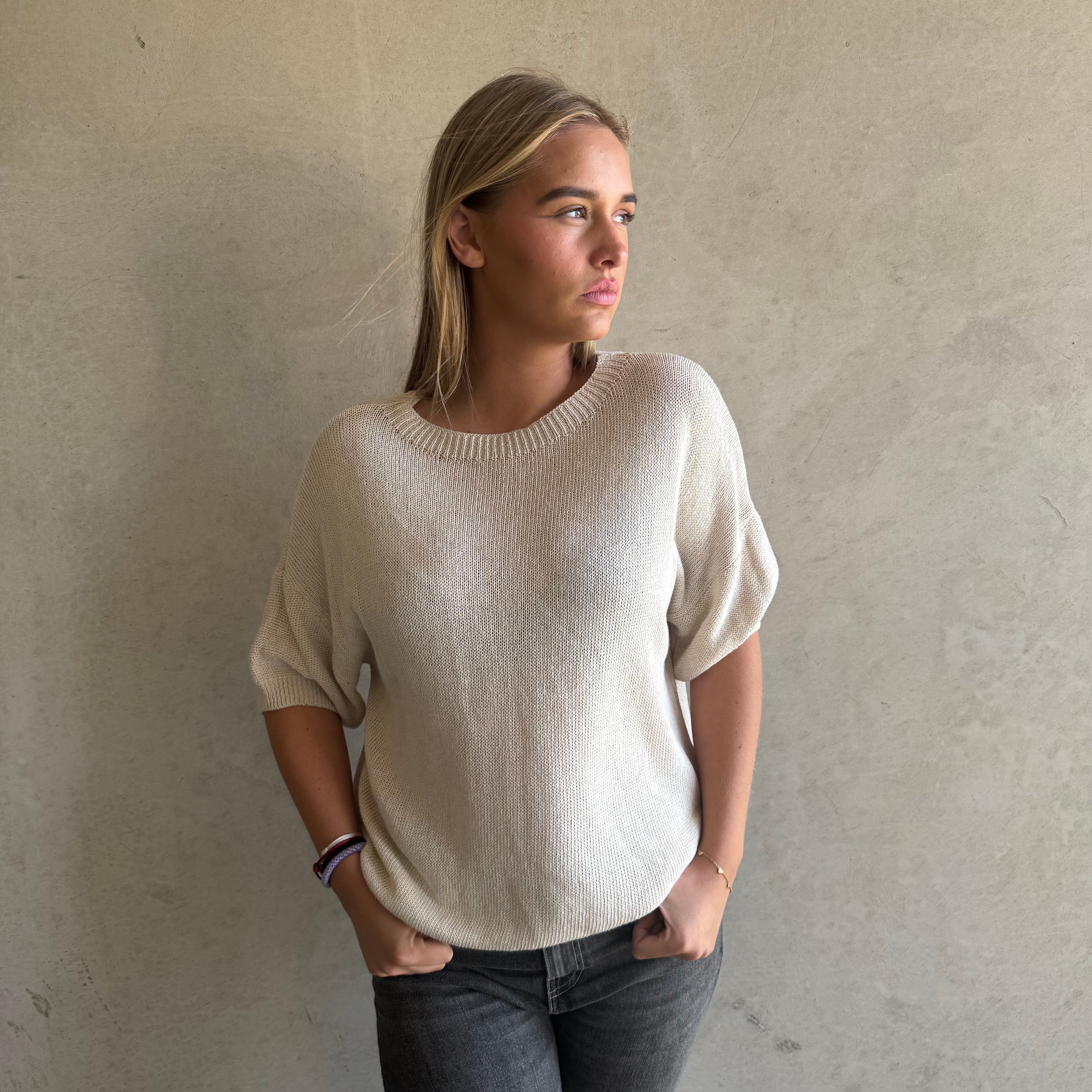 Trui Knitted Basic Beige