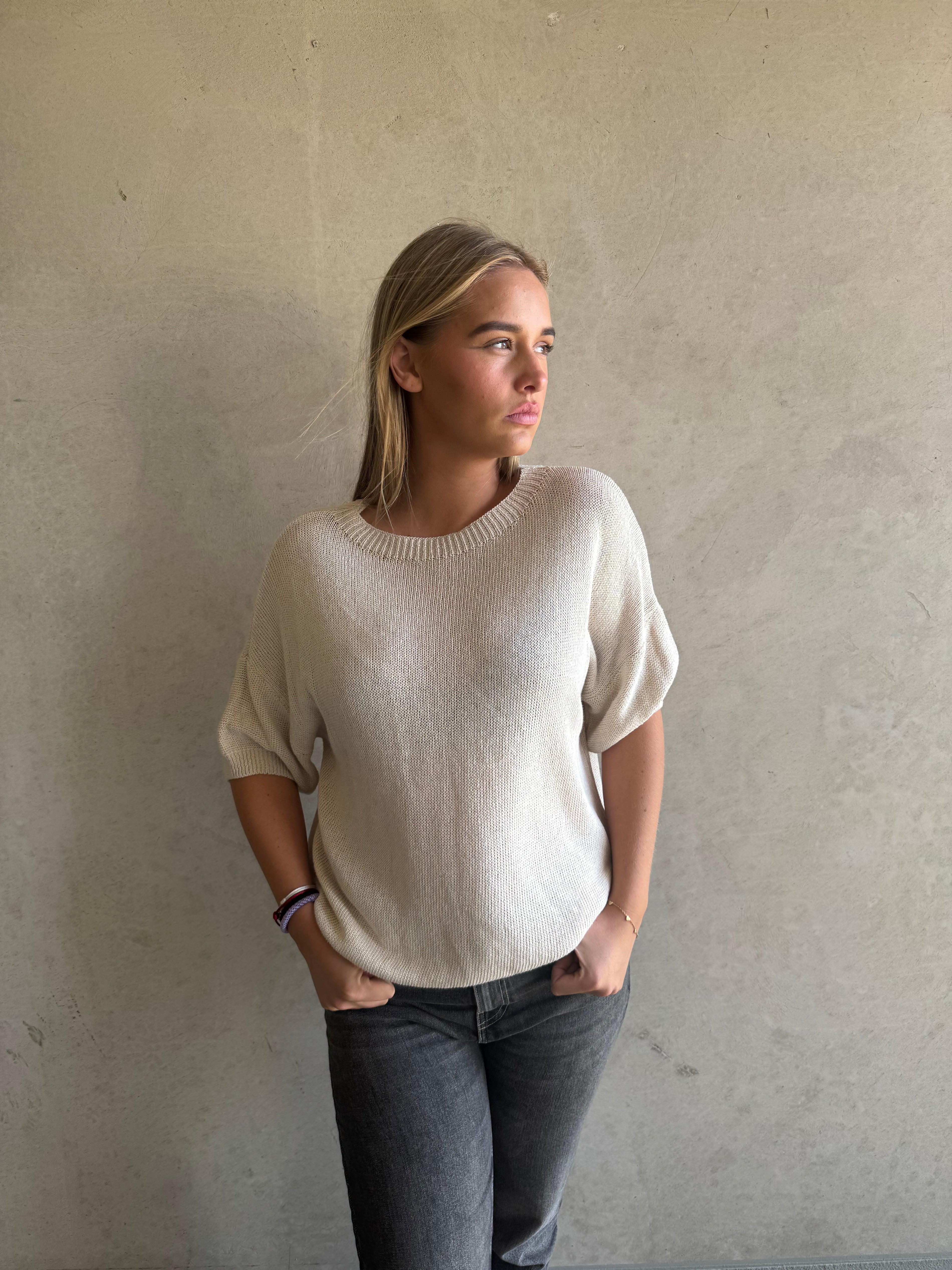 Trui Knitted Basic Beige
