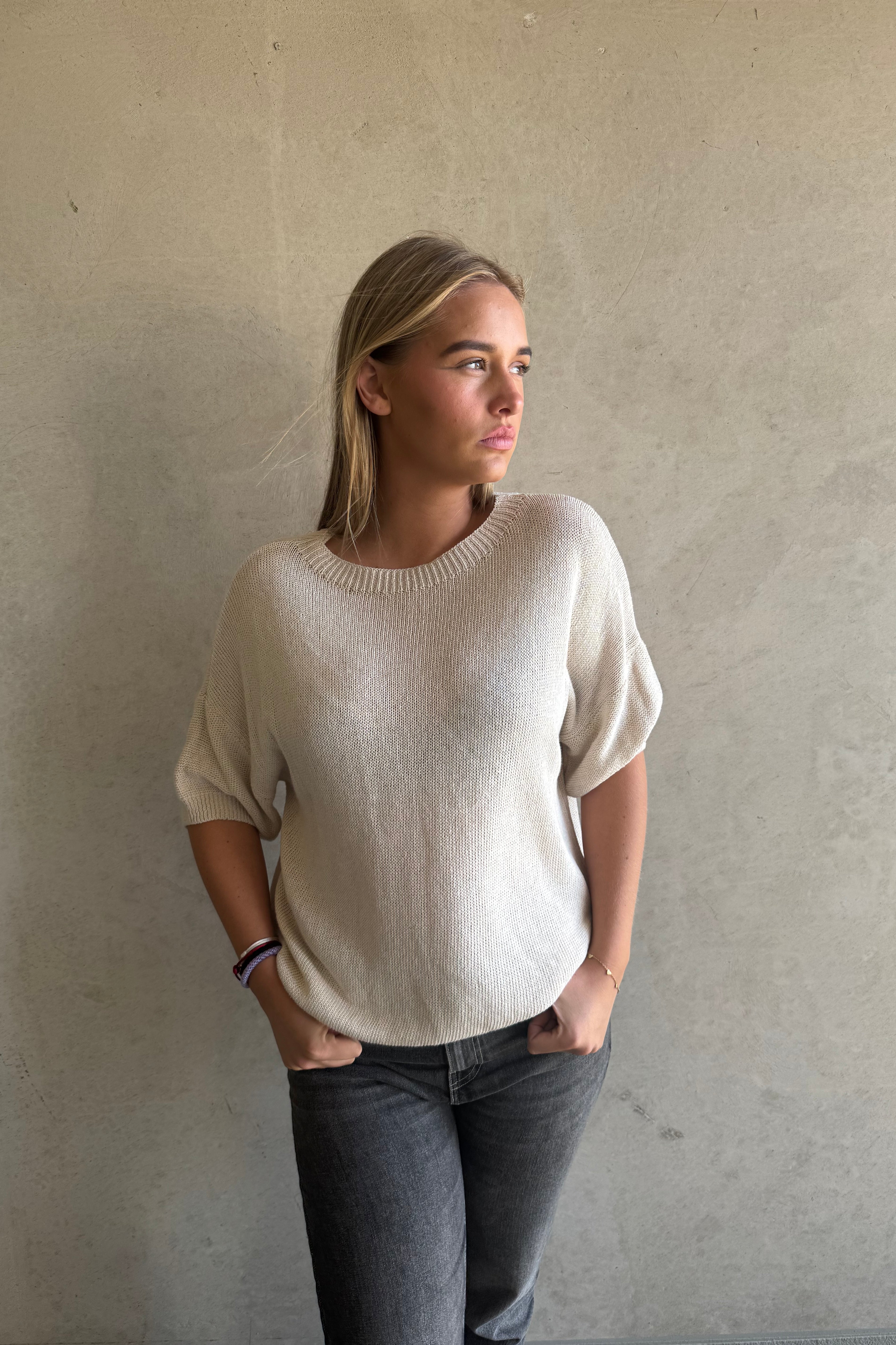 Trui Knitted Basic Beige