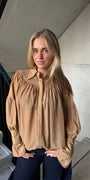 Blouse met Plooien en Mouwdetails Camel