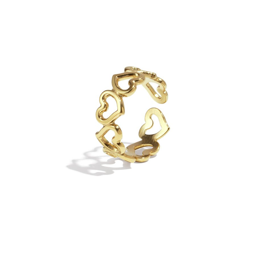 Ring Little Cute Hearts Goud