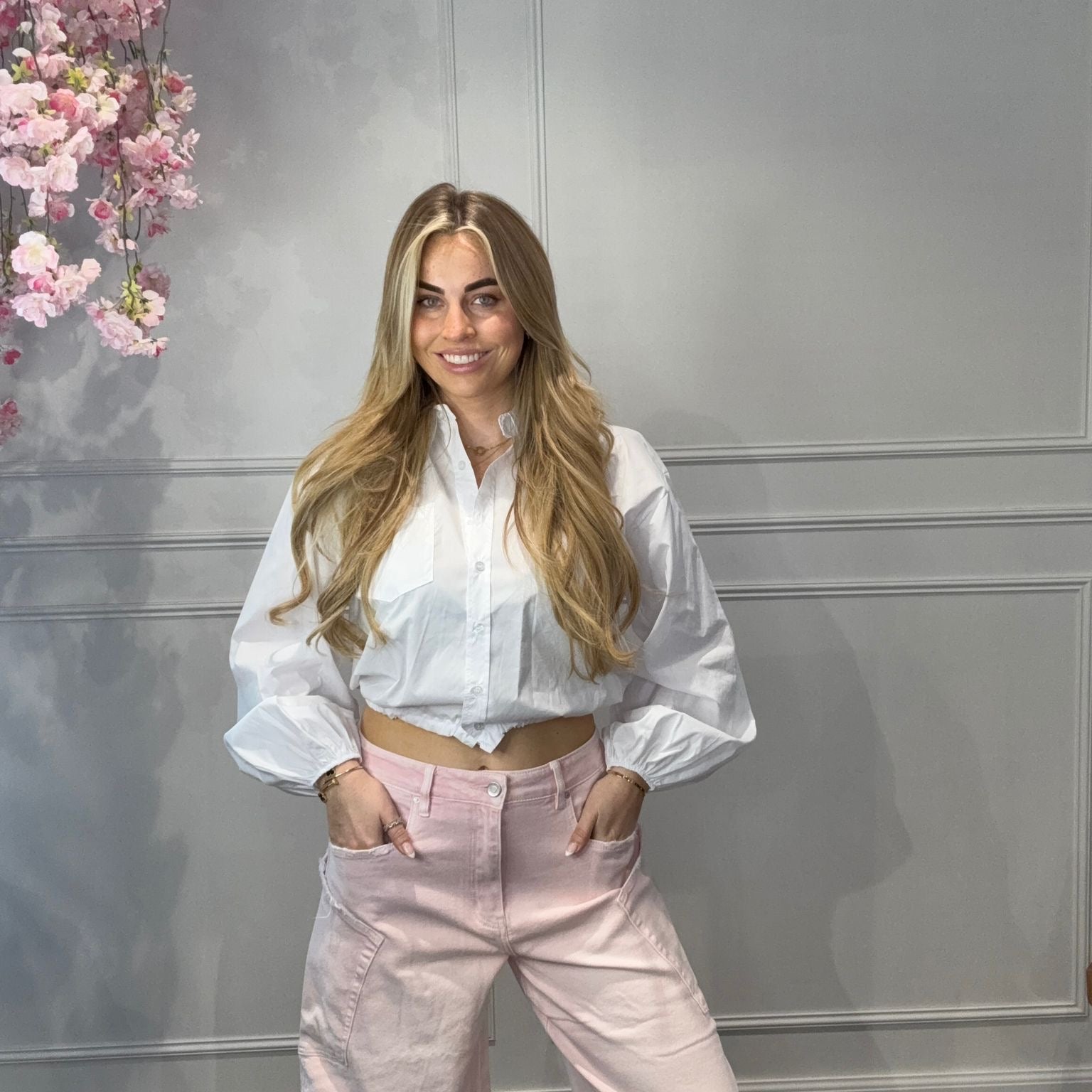Blouse Cropped Wit met Koord