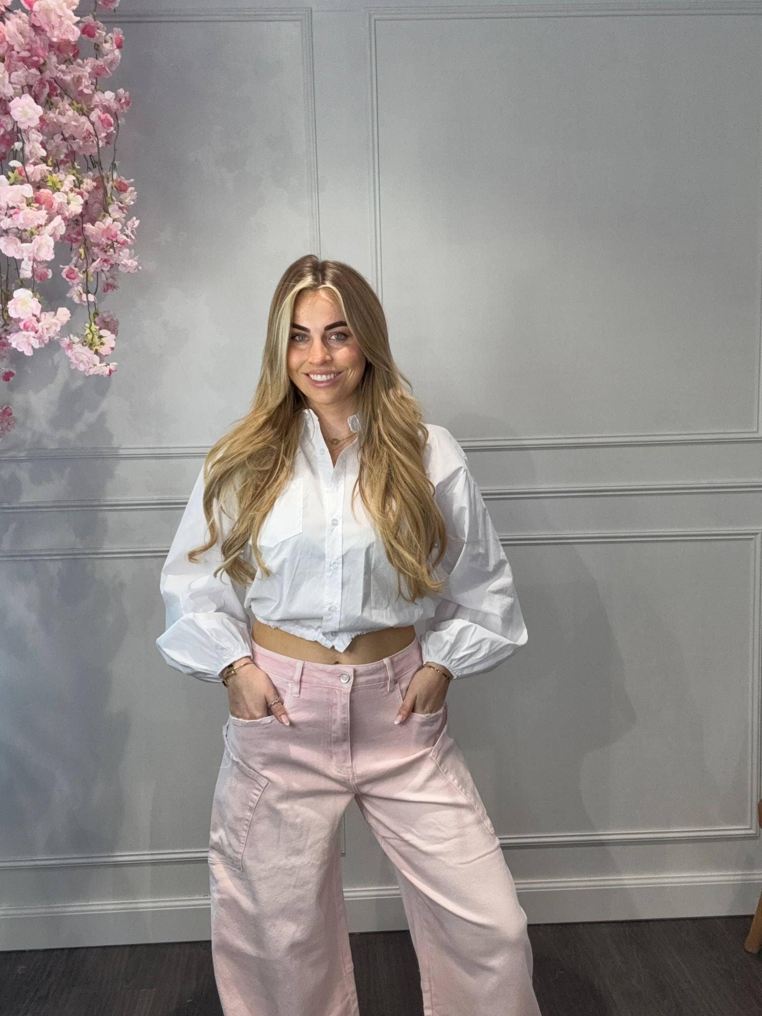 Blouse Cropped Wit met Koord