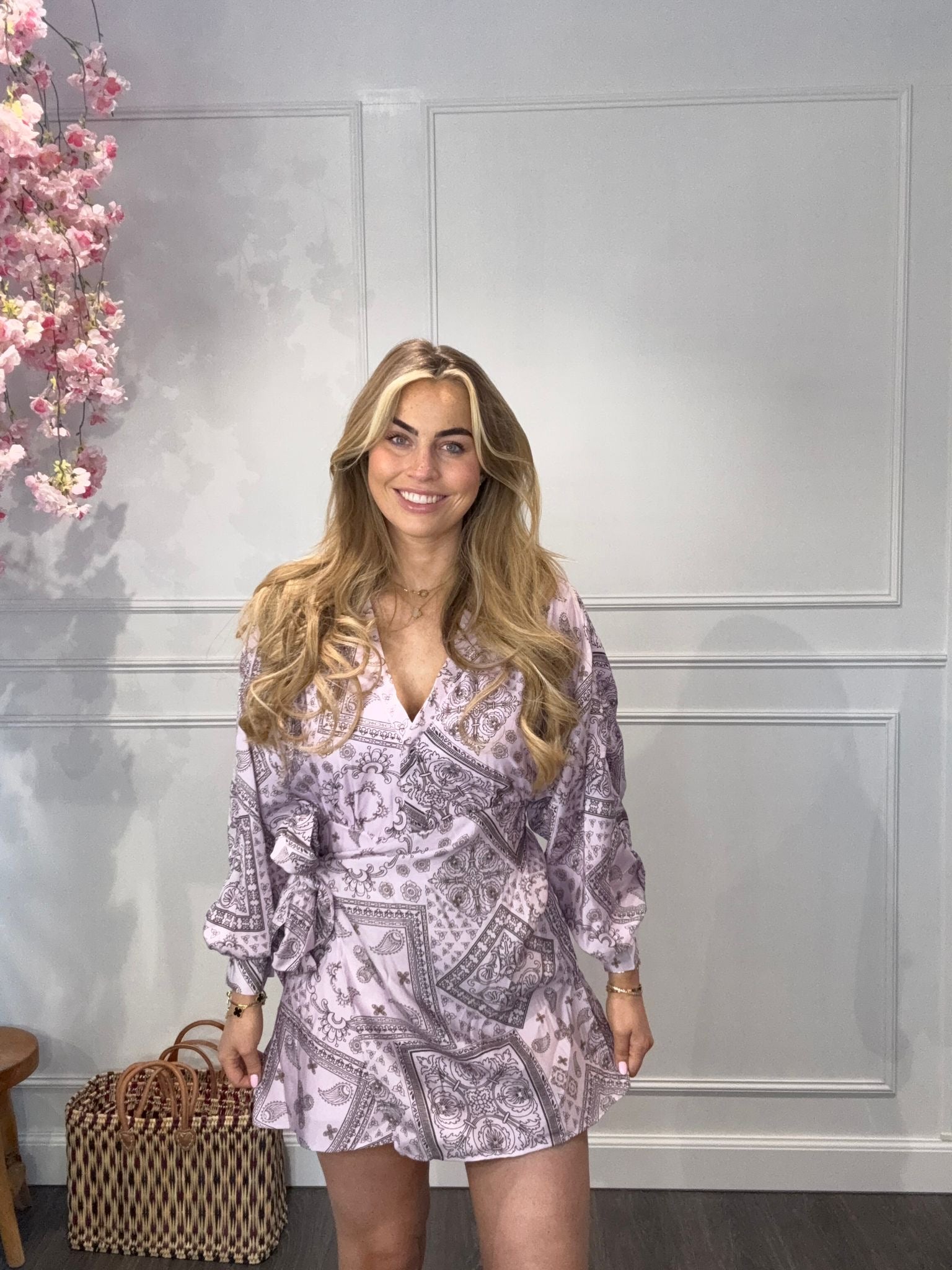Wikkeljurkje Paisley Print Roze