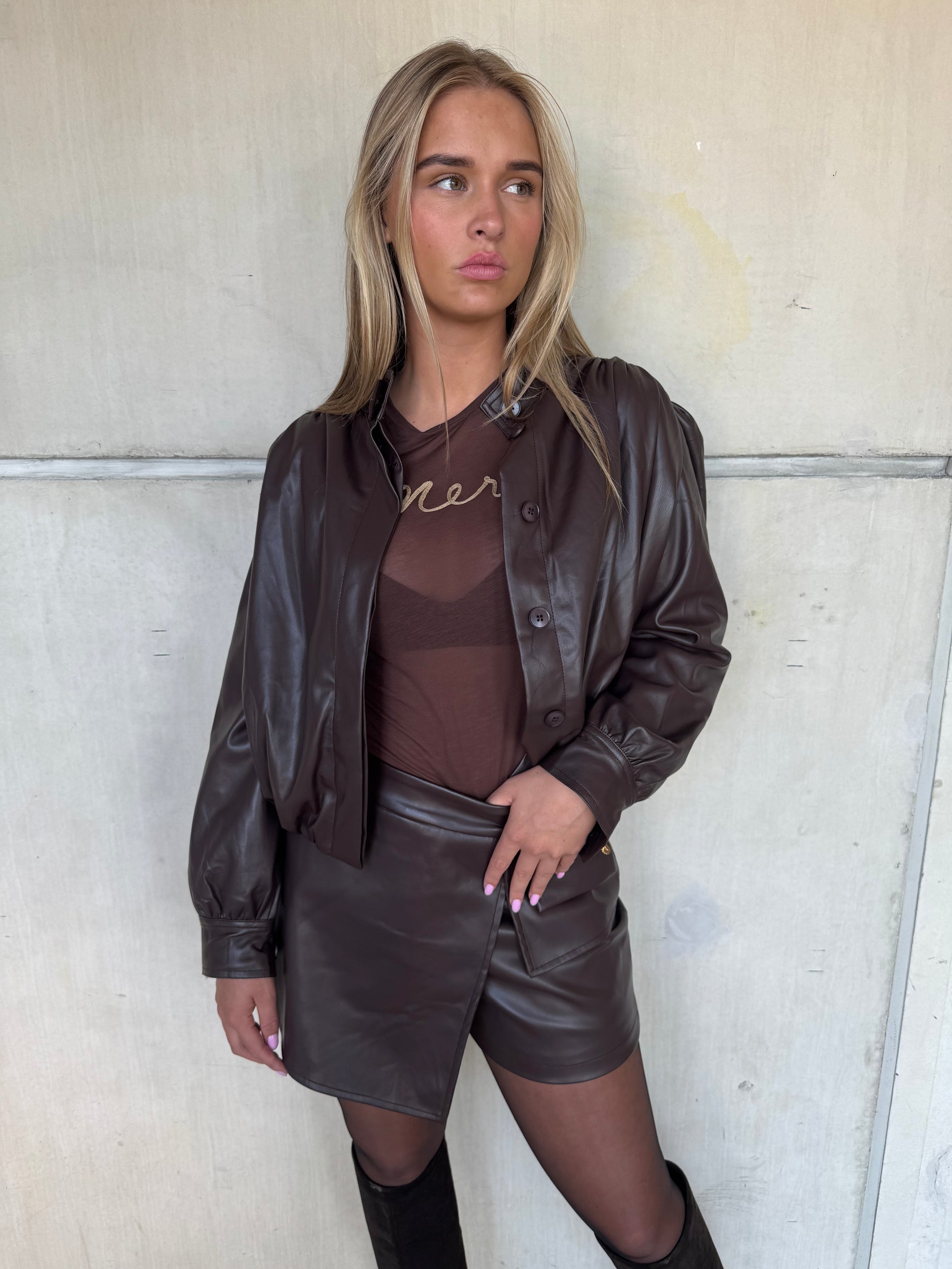 Skort Ambika Pu Donkerbruin