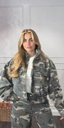 Ambika cargo bomber jacket met ritssluiting en borstzakken