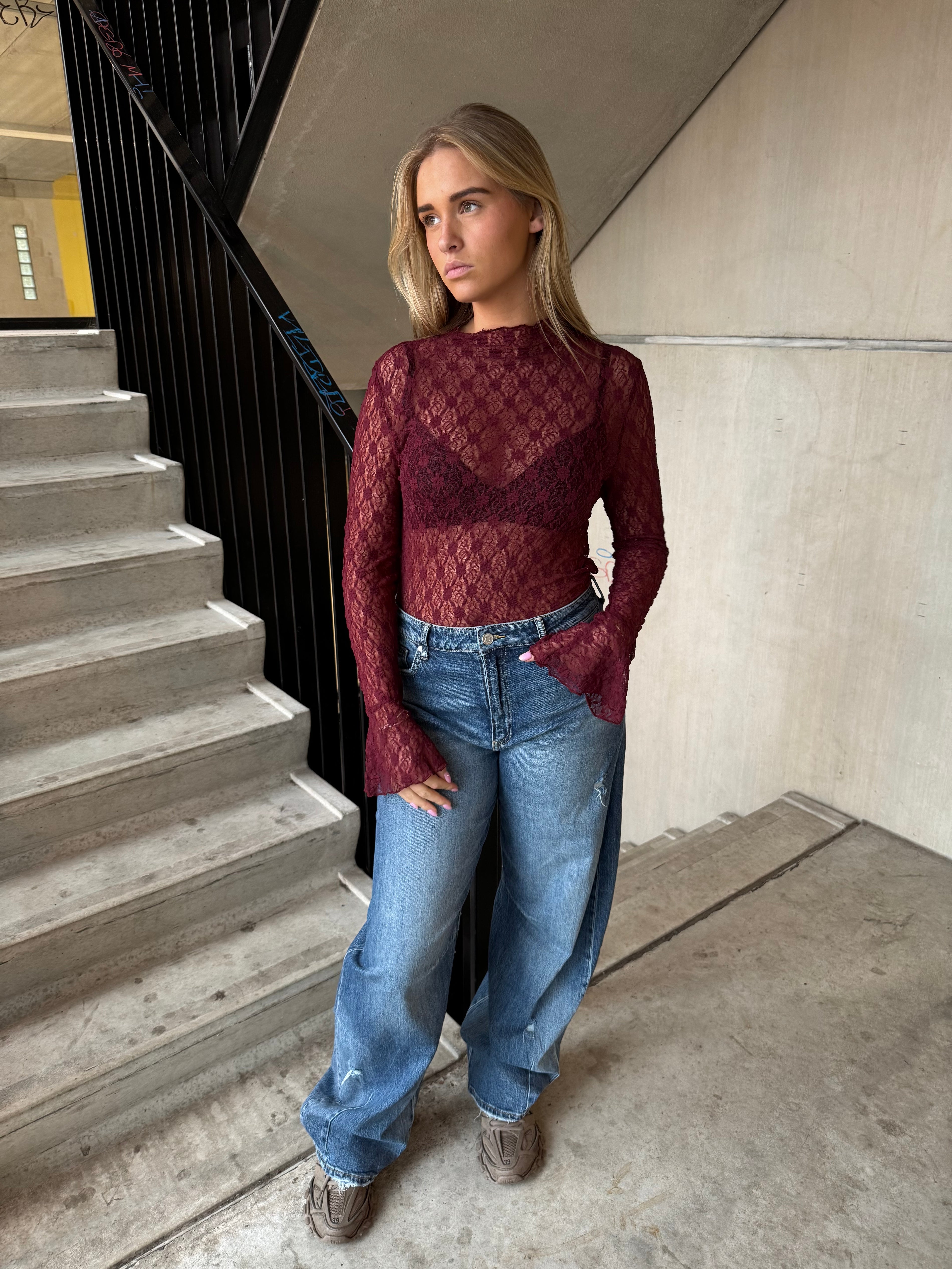 Kanten Ambika Top Sanne Bordeaux