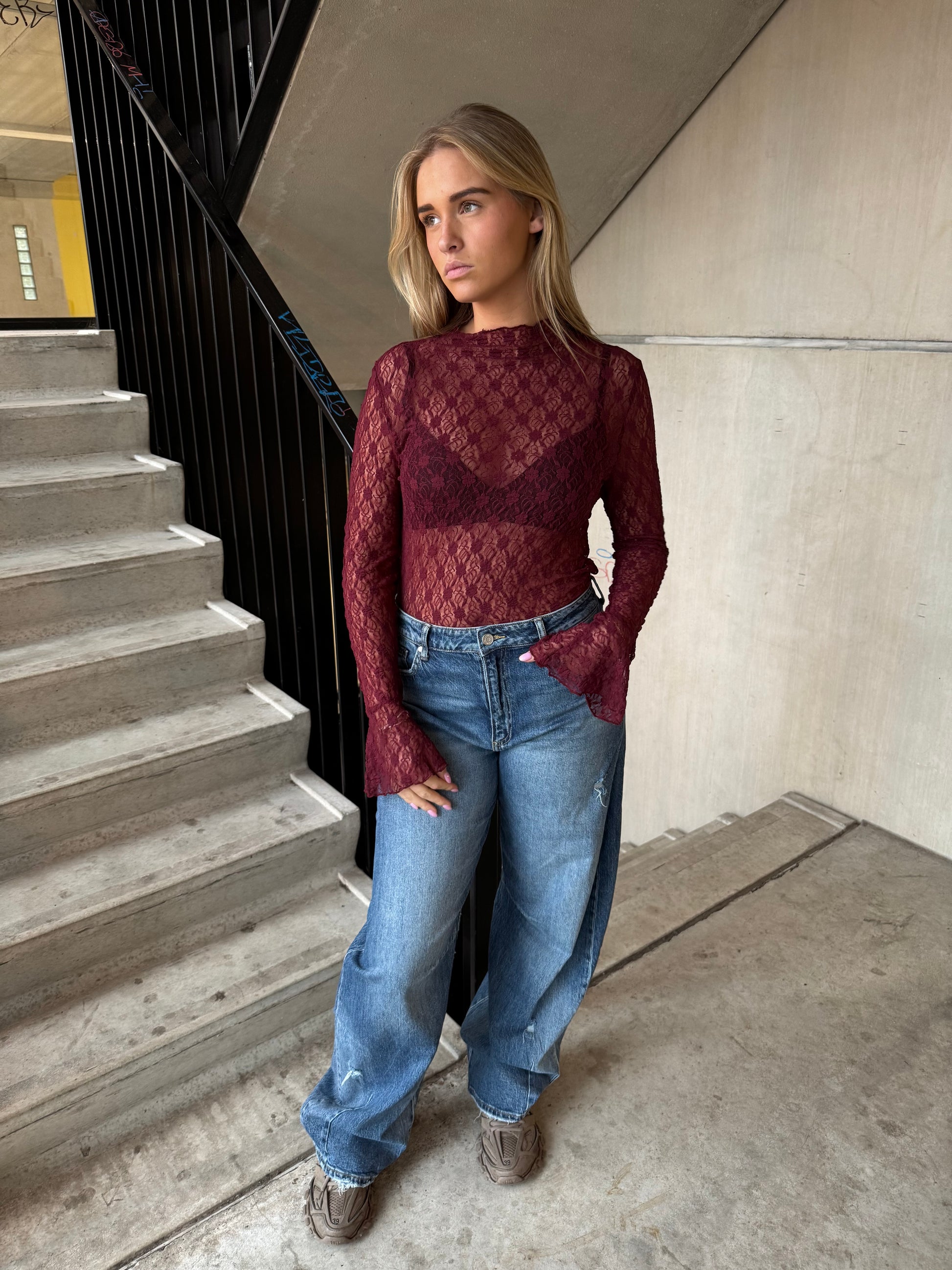 Kanten Ambika Top Sanne Bordeaux