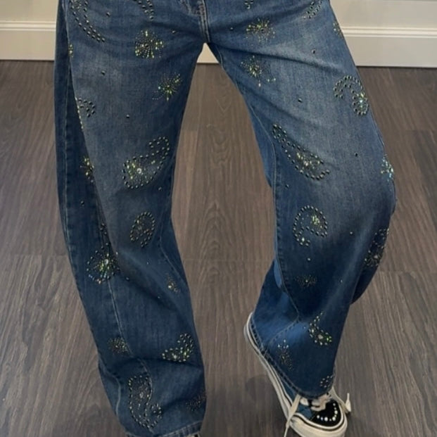 Jeans Blauw Stenen Vol Bobbi