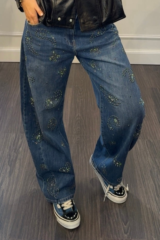 Jeans Blauw Stenen Vol Bobbi