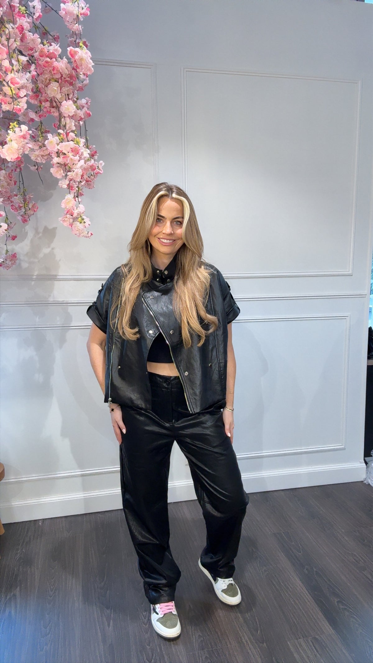 Spencer Vegan Leer Zwart Ambika
