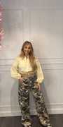 Blouse Cropped Geel met Koord