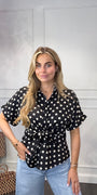 Ambika Blouse Polkadots Zwart