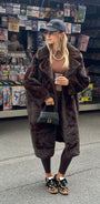 Fake Fur Jas Deluxe Donker Bruin