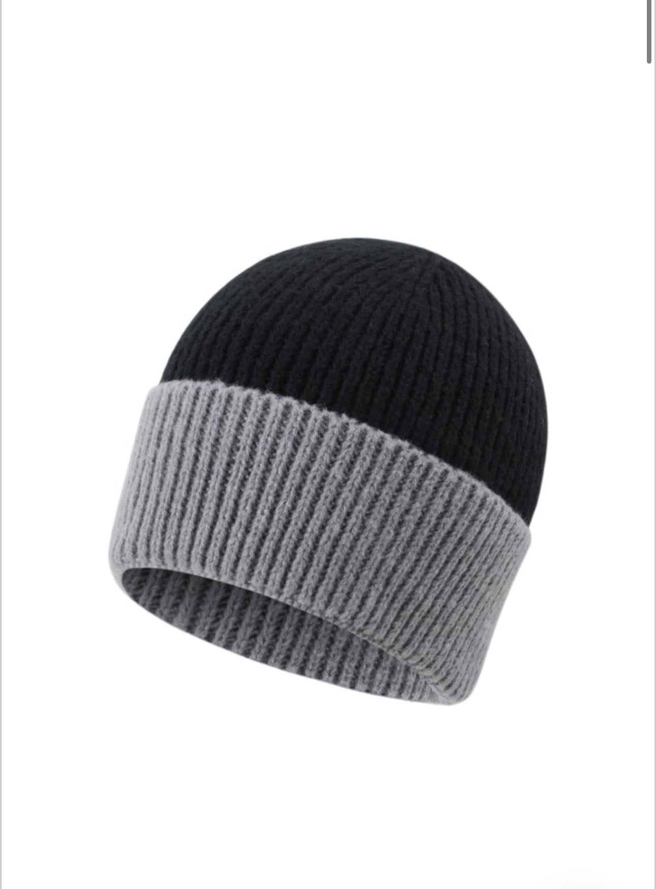 Beanie Duo Tone Grijs-Zwart