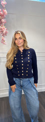 Vest Blauw Gouden Knopen Schipper