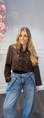 Jas Blazer Ambika Bruin Gouden Knopen Kapitein